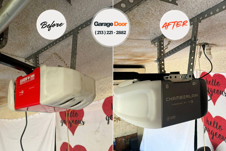 Before and after: garage door repair Pleasant Hills, PA
